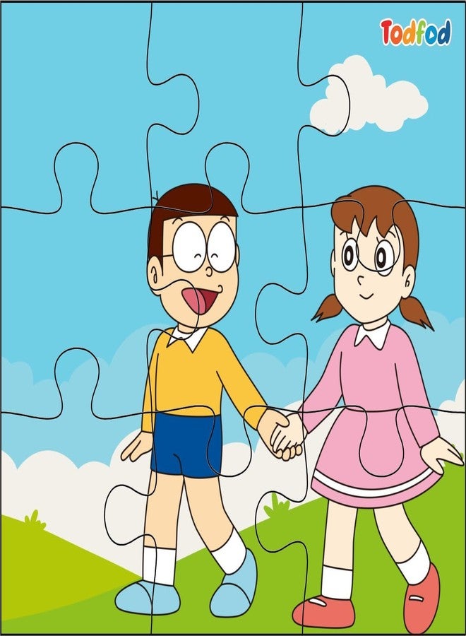 TodFod Wooden Jigsaw Puzzles Toy for Kids & Children 54 Pieces 6 in 1 Age 3+ Jigsaw Puzzles Educational Toy for Cognitive Development Anime Cartoon Characters (Set of 2) (Doremon & Shinchan) - Image 4